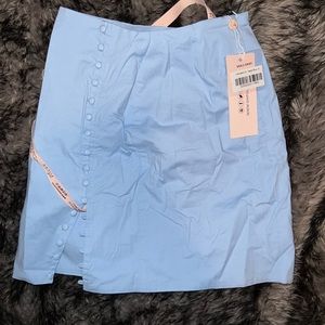 OH POLLY button down mini skirt in sky blue